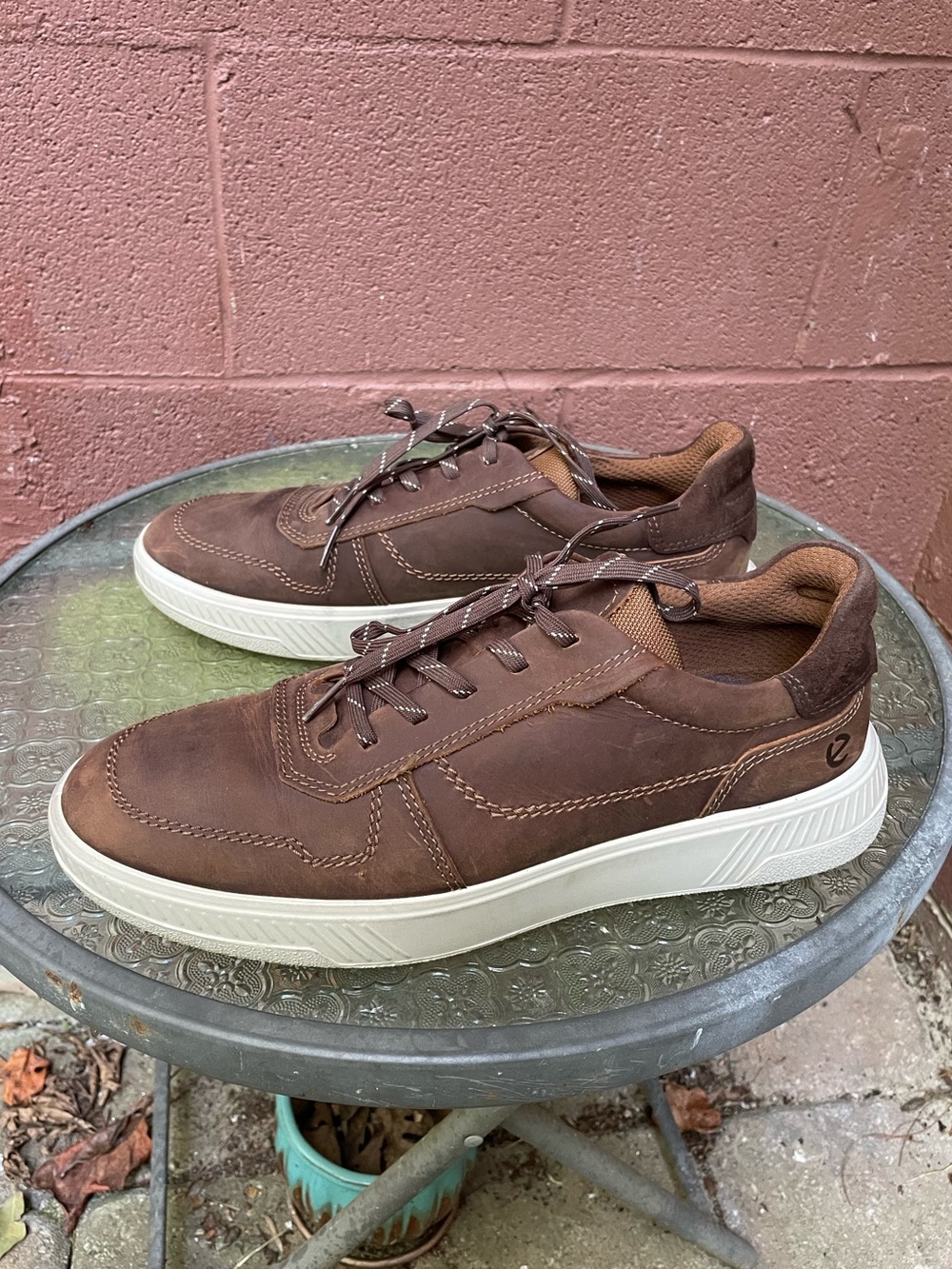 ECCO Move Brown Leather Nubuck Sneakers Size 44 (10-10.5)